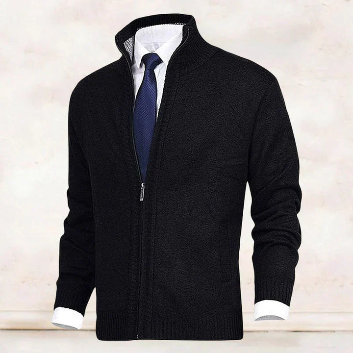 Saber Klassischer Herren Strickjacke mit Stehkragen