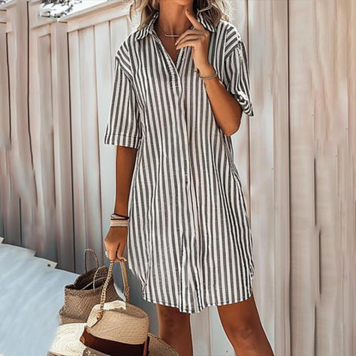 Gestreiftes Modisches Damen Kleid