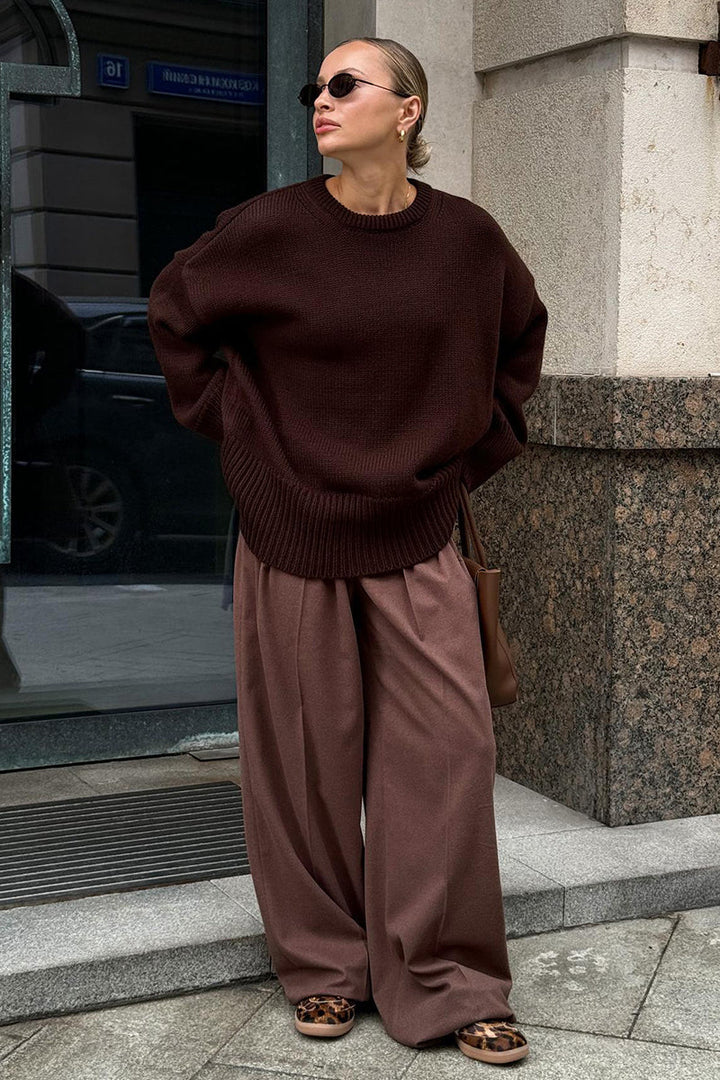 Lässiger Oversize Damen Strickpullover