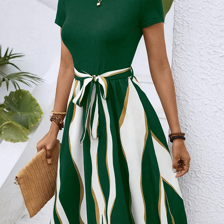 Elegant Damen A-Linien Midi-Kleid