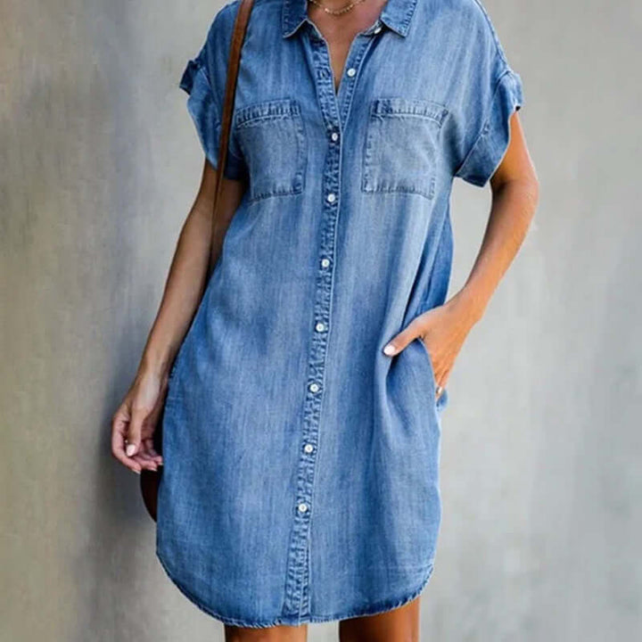 Valerie Elegantes Damen Jeanskleid