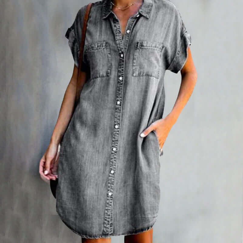 Valerie Elegantes Damen Jeanskleid