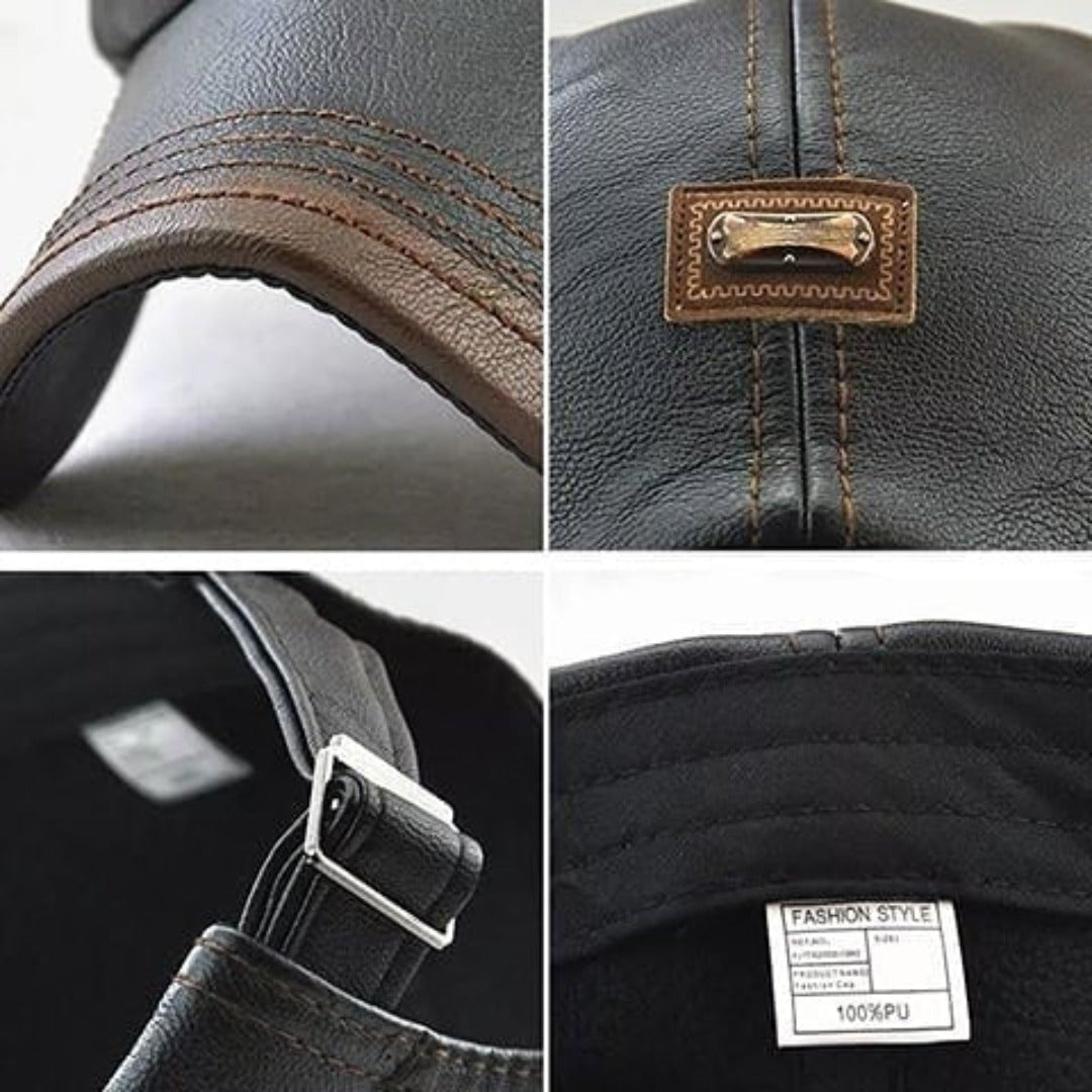 Lennart Modische Herren Kunstleder-Beanie