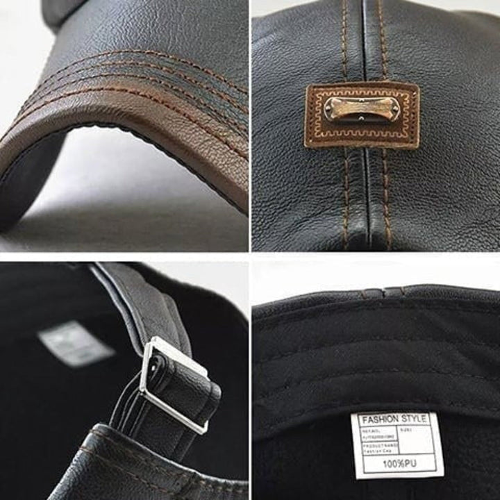 Lennart Modische Herren Kunstleder-Beanie