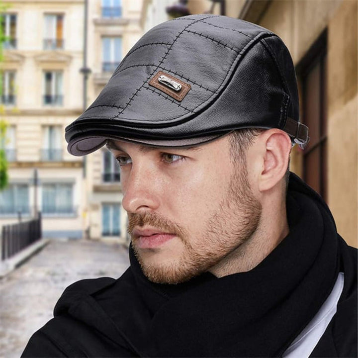 Lennart Modische Herren Kunstleder-Beanie