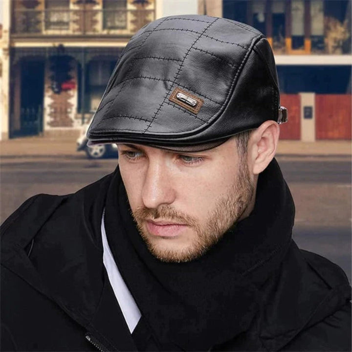 Lennart Modische Herren Kunstleder-Beanie