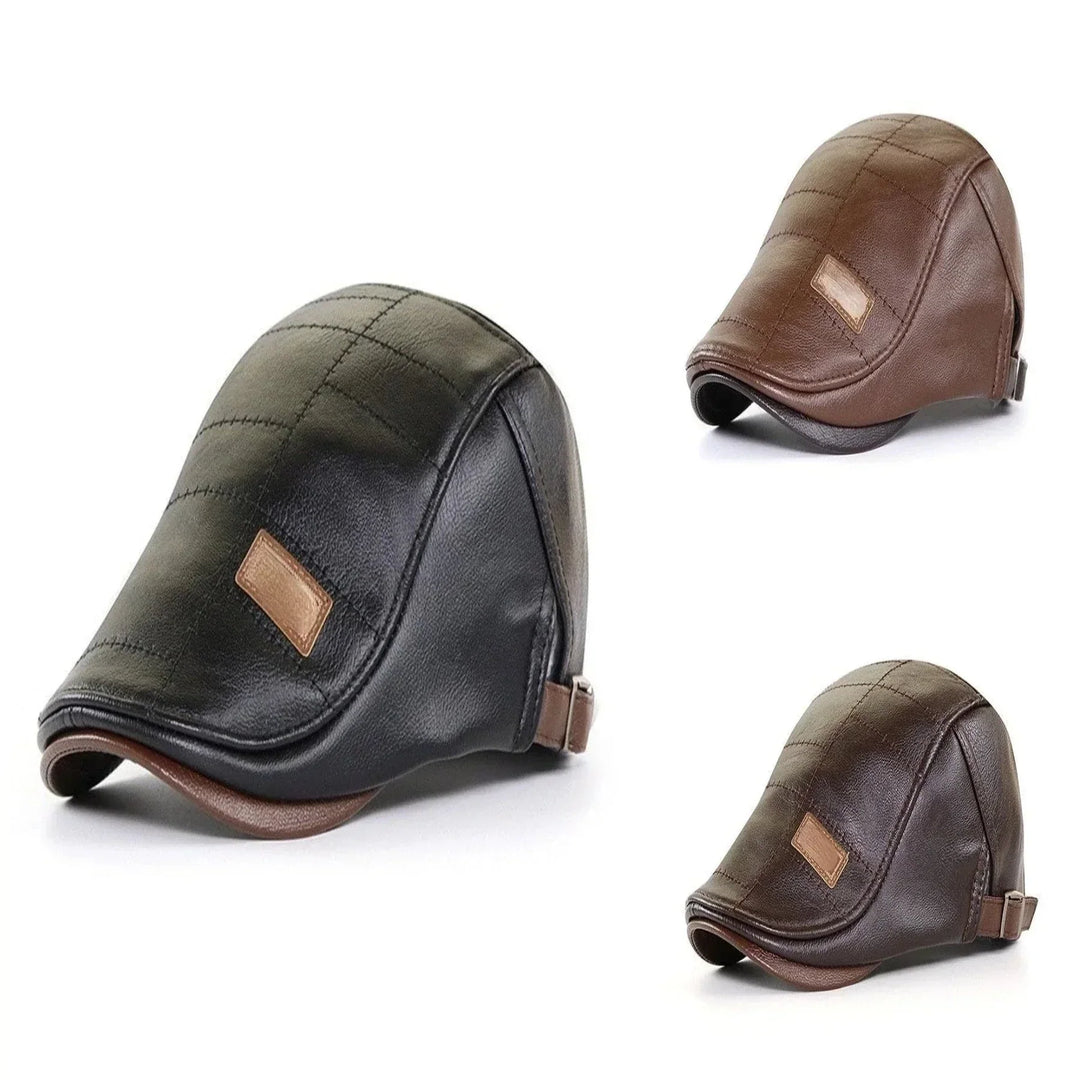 Lennart Modische Herren Kunstleder-Beanie