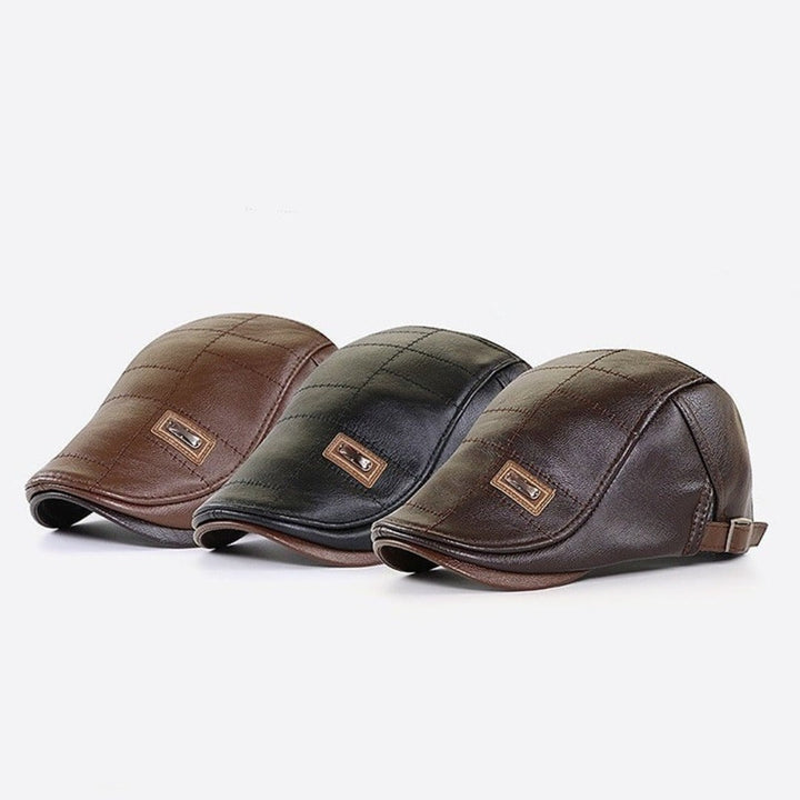 Lennart Modische Herren Kunstleder-Beanie