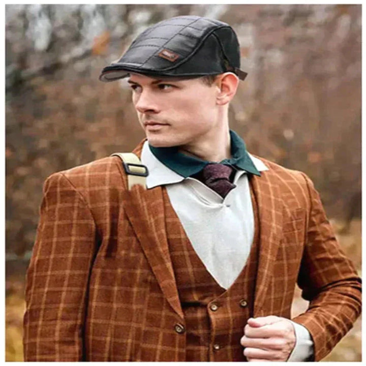 Lennart Modische Herren Kunstleder-Beanie