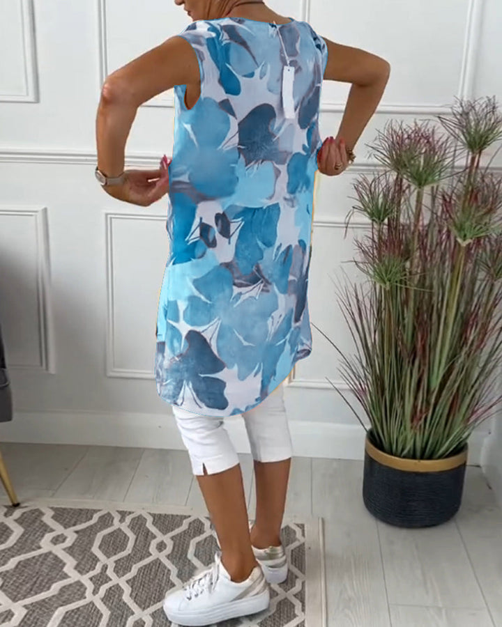 Lässiges Blumen-Longshirt Damen