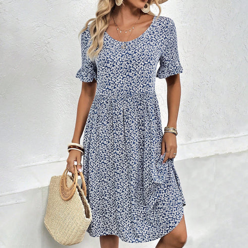 Modisches Damen Blumenkleid