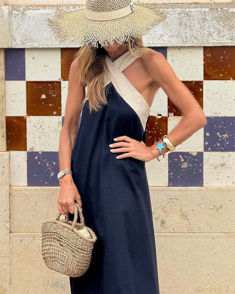 Elegantes Damen Rückenfreies Kleid