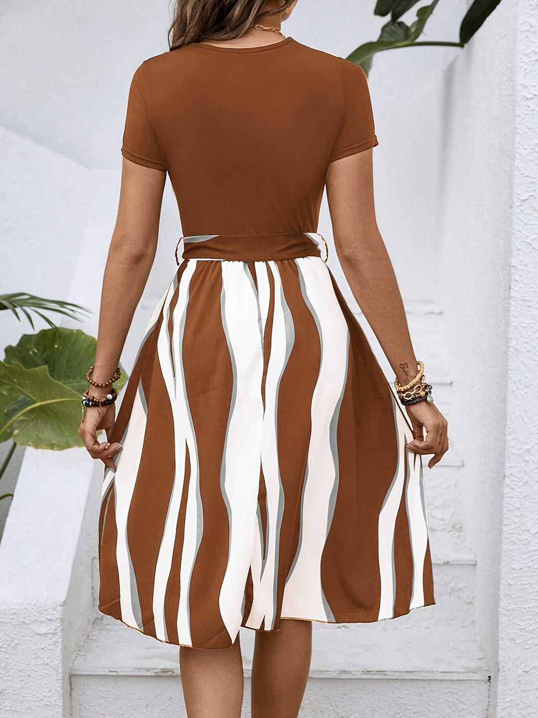 Elegant Damen A-Linien Midi-Kleid