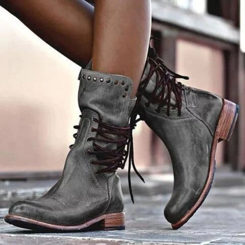 Klassische Damen Lederstiefel