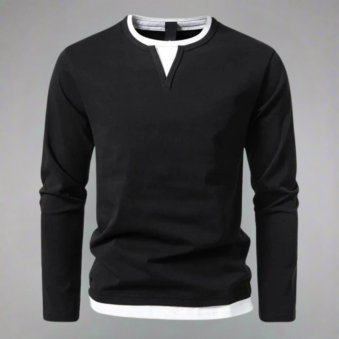 Lässiges Langarm Damen Shirt mit V-Ausschnitt