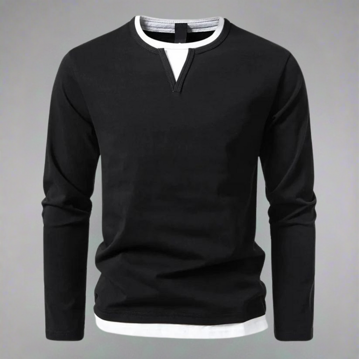 Lässiges Langarm Damen Shirt mit V-Ausschnitt