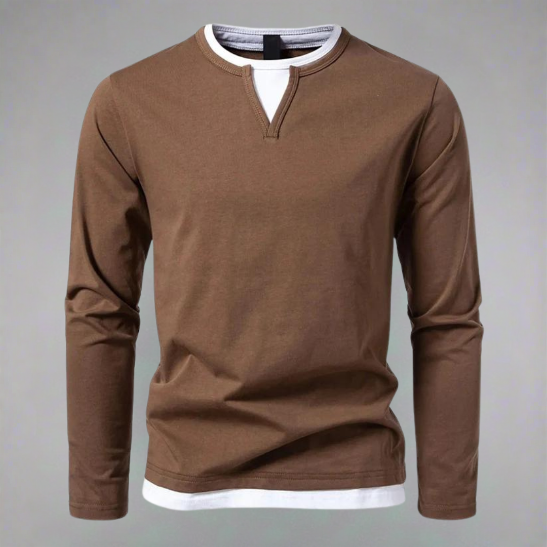 Lässiges Langarm Damen Shirt mit V-Ausschnitt