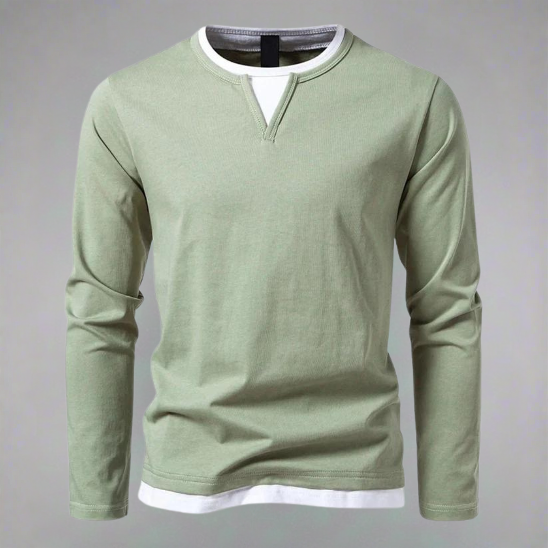 Lässiges Langarm Damen Shirt mit V-Ausschnitt