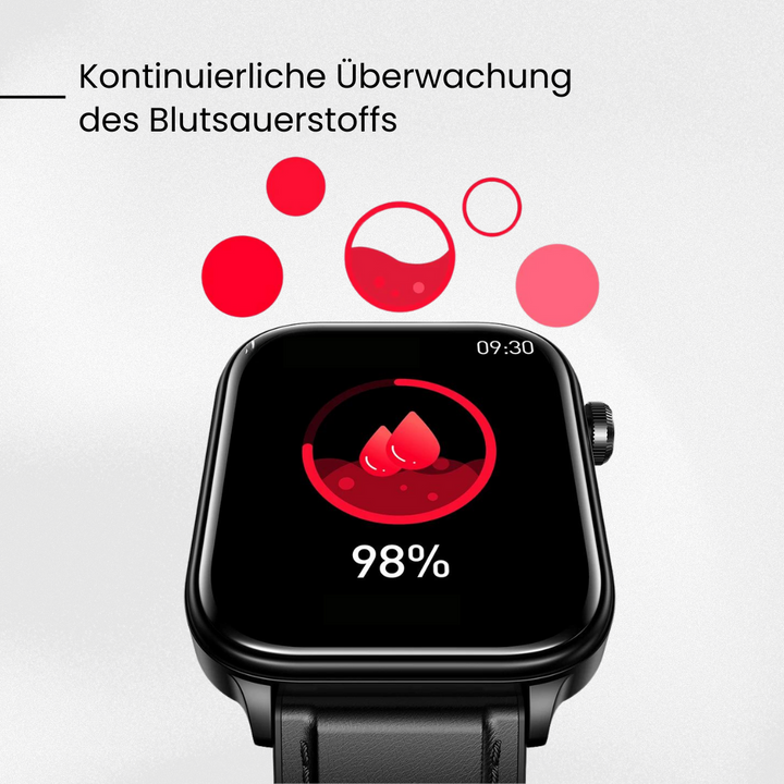 Gluco Smartwatch Damen mit Blutzucker-Monitoring &amp; SOS-Funktion