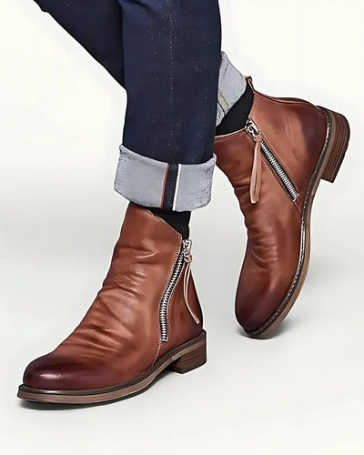 Klassische Elegante Herren Stiefel mit Seitenreißverschluss