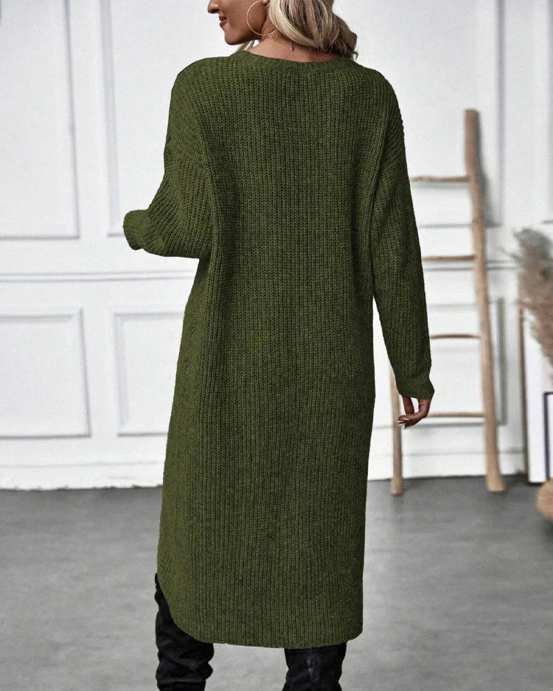 Bequemer Oversized Damen Longpullover