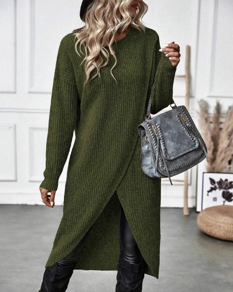Bequemer Oversized Damen Longpullover