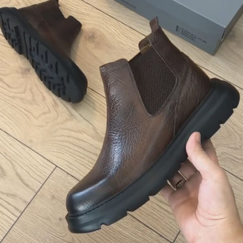 Klassische Herren Chelsea Boots aus echtem Leder