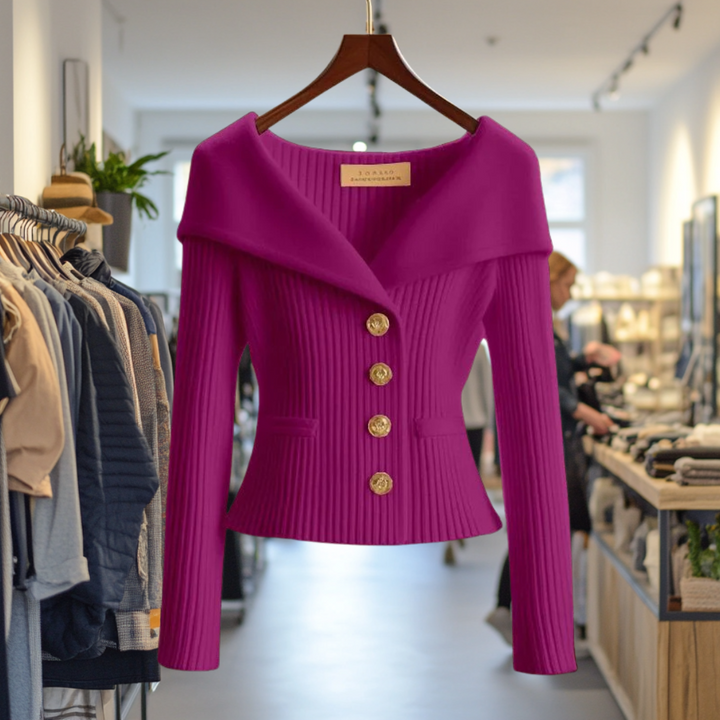 Juliana Eleganter Damen Strickjacke mit Knöpfen