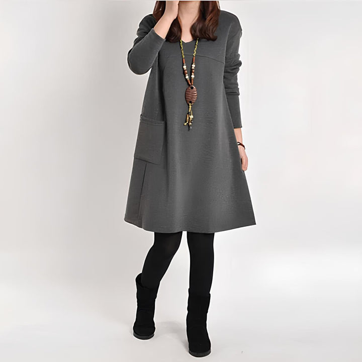 Elegantes Langarm Damen Kleid