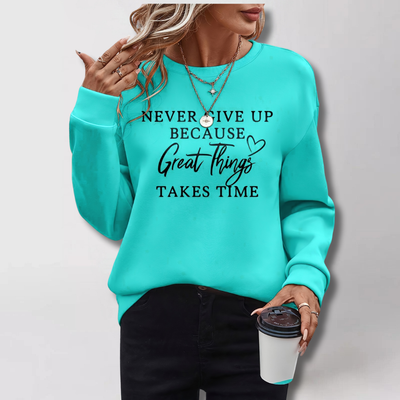 Never give up - Super schöner Damen Pullover