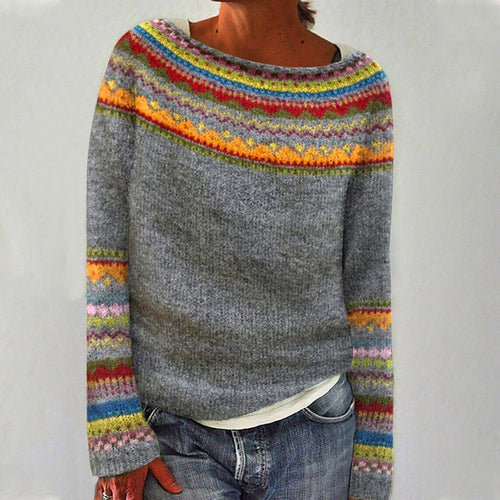 Zeitloser Retro Damen Strickpullover