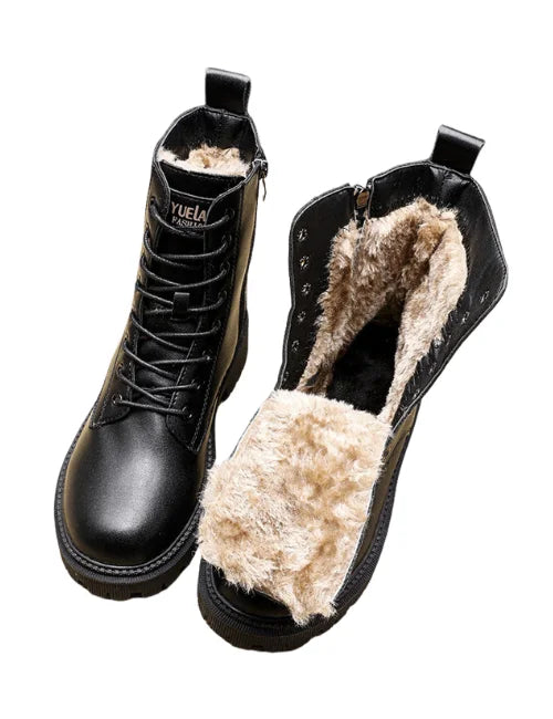 Gefütterte Klassische Damen Lederstiefel