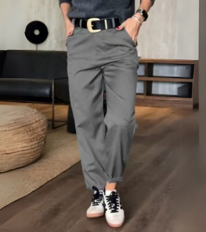 Mathilda Gestreifte Slim-Fit Damen Hose