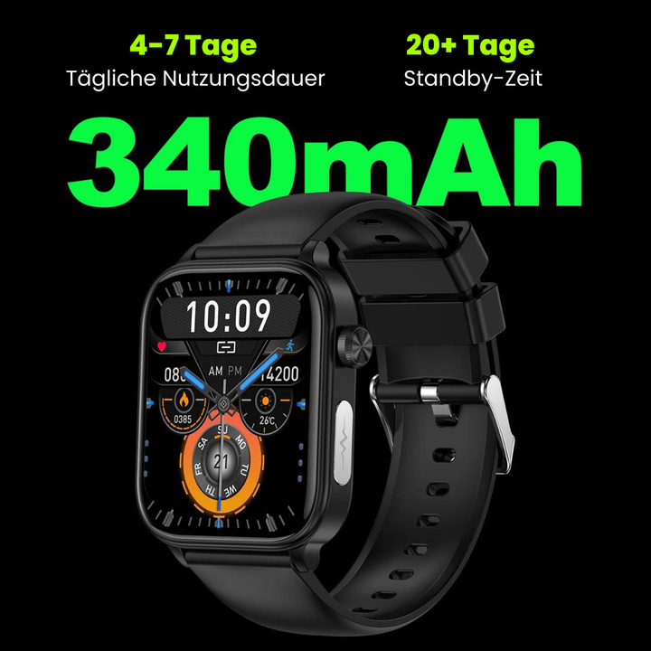 Gluco Smartwatch Damen mit Blutzucker-Monitoring &amp; SOS-Funktion