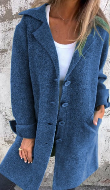 Baylea Klassischer Damen Mantel mit Knopfleiste