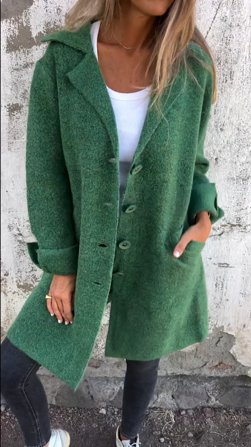 Baylea Klassischer Damen Mantel mit Knopfleiste