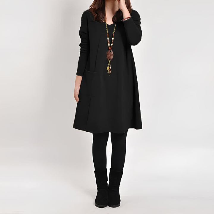 Elegantes Langarm Damen Kleid
