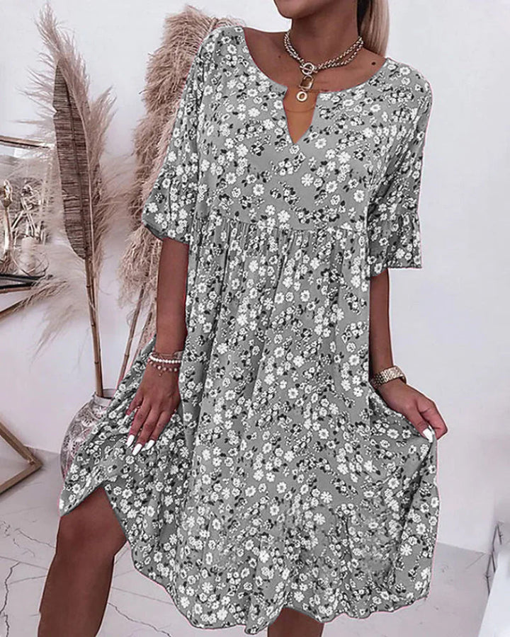 Lockeres Blumenkleid Damen Sommerkleid