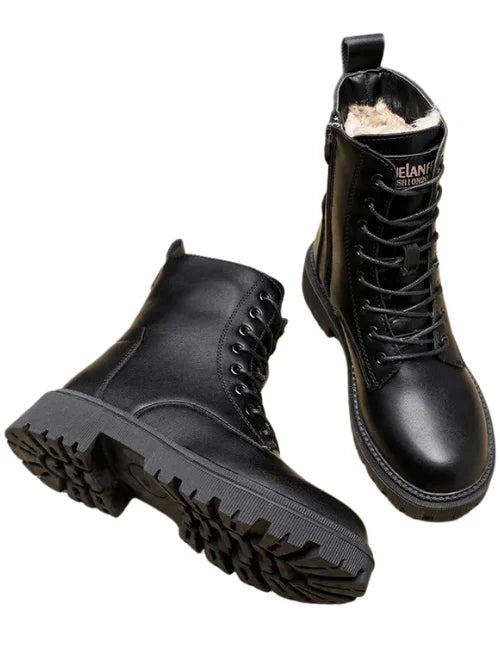 Gefütterte Klassische Damen Lederstiefel