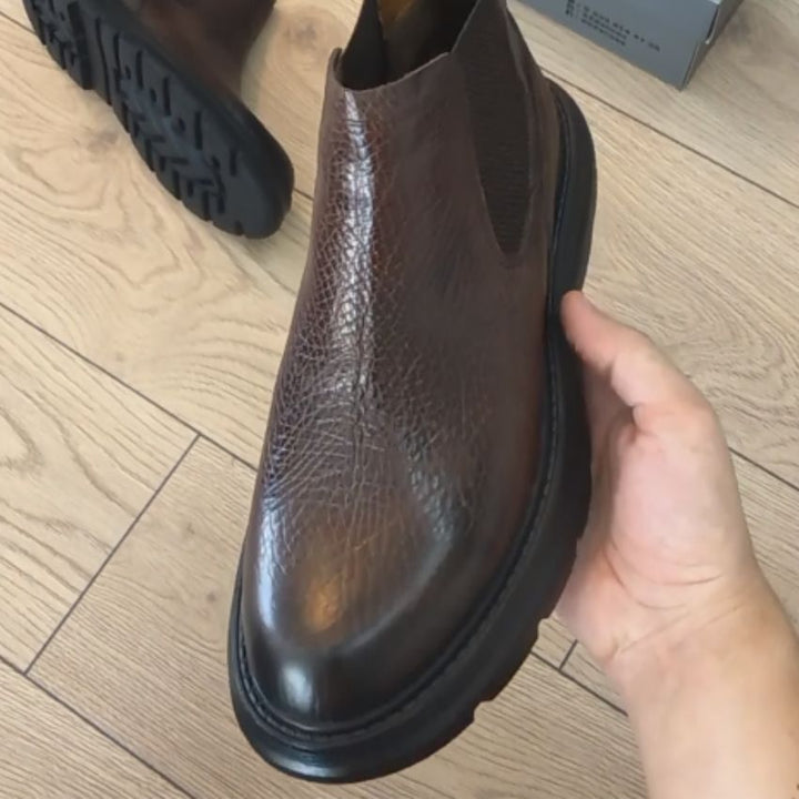 Corvino Klassische Damen Chelsea Boots aus Leder