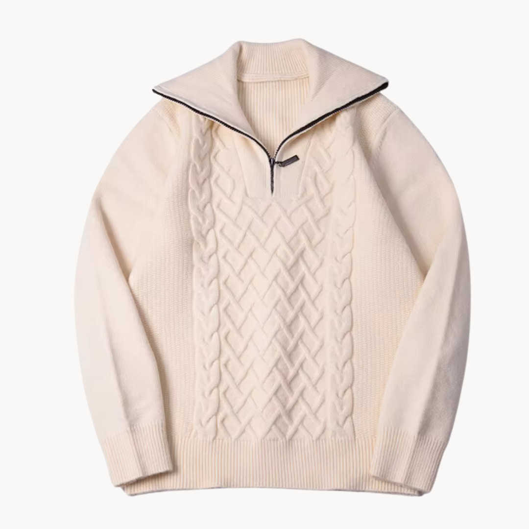 Klassischer Herren Zip-Pullover