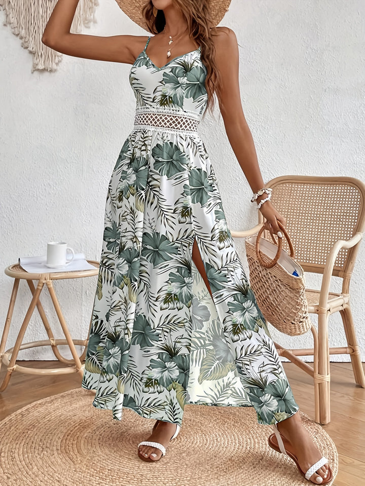 Elegantes Damen Blumenkleid mit Spaghettiträgern