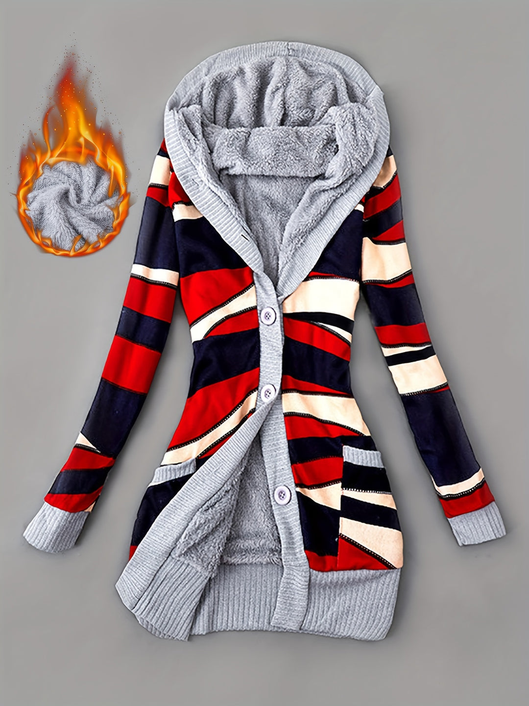 Lässiger Damen Cardigan mit Geo-Print