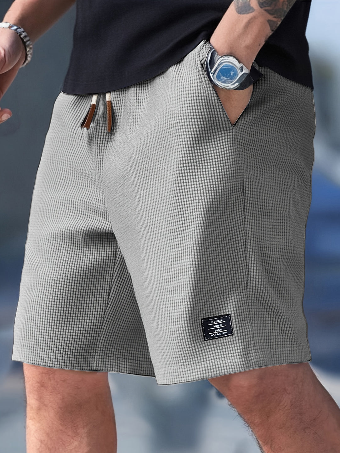 Elegante Lässige Herren Shorts mit Strukturdesign