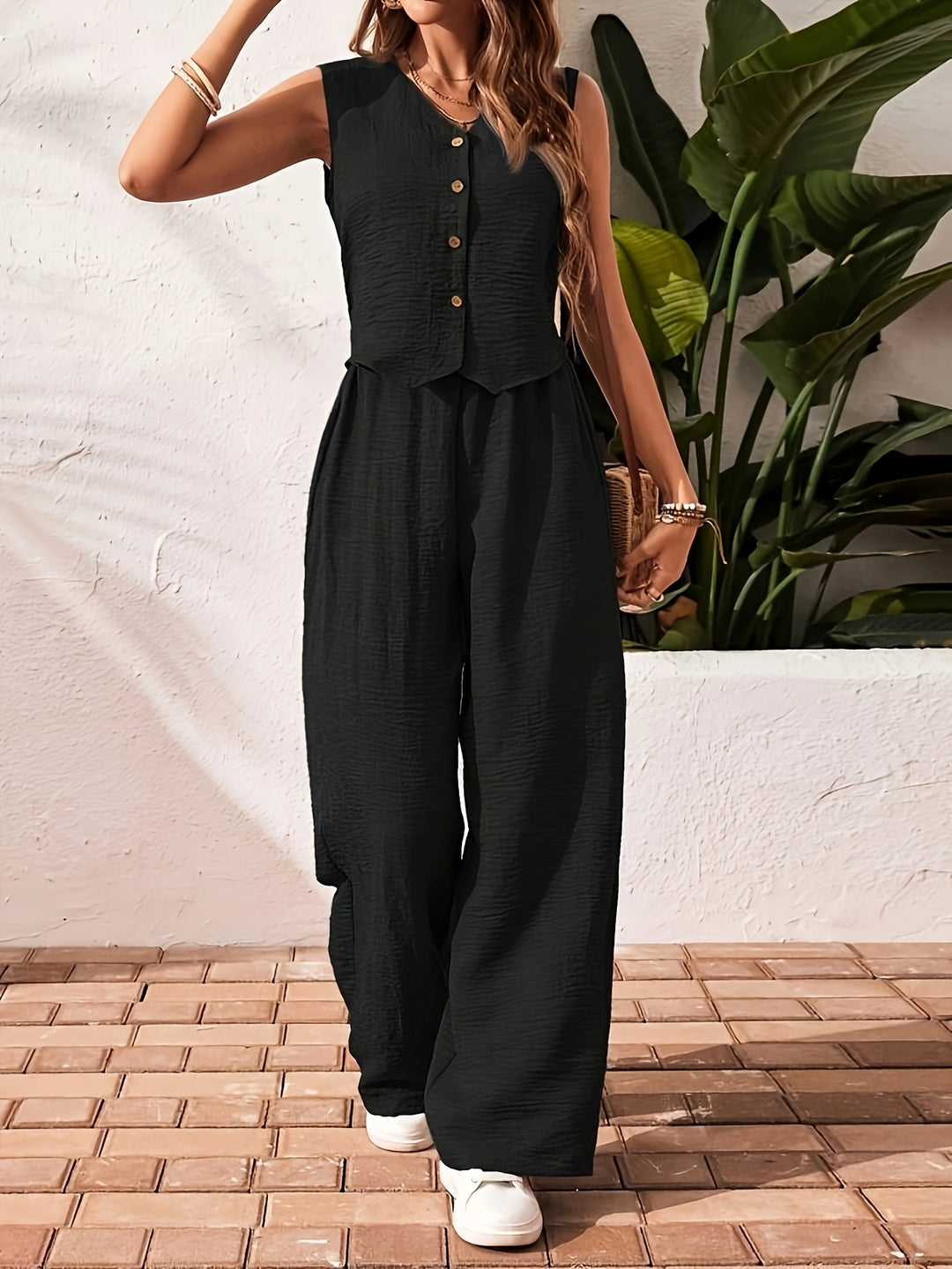 Schickes Damen V-Ausschnitt Set