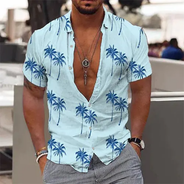 Lässiges Herren Sommerhemd mit Palmenprint