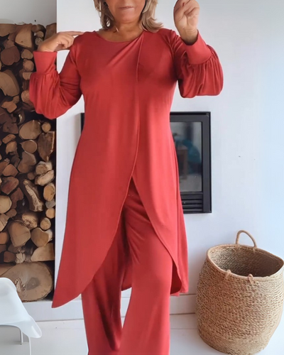 Elegantes Damen Zweiteiler-Set Lang