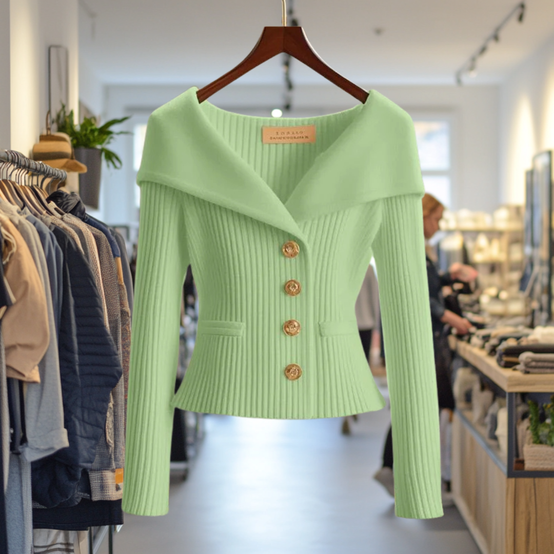 Juliana Eleganter Damen Strickjacke mit Knöpfen