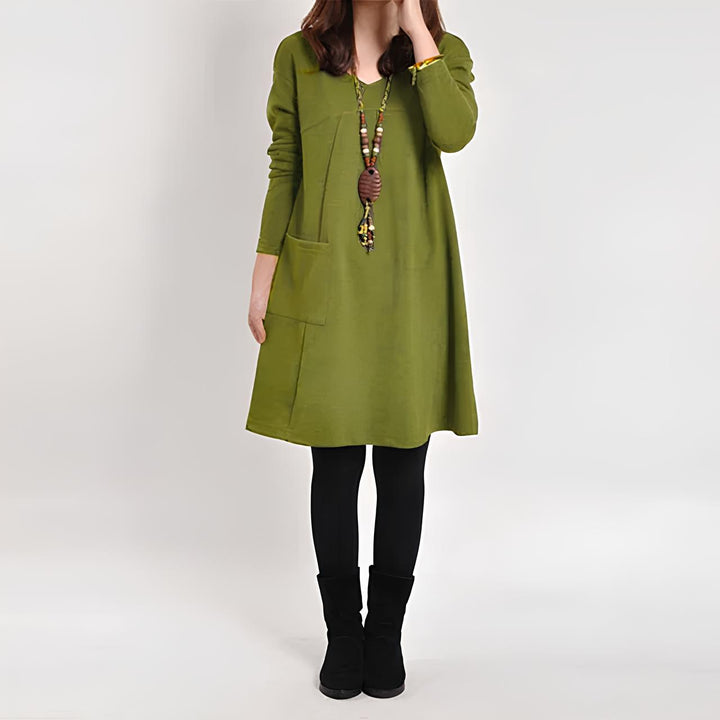 Elegantes Langarm Damen Kleid