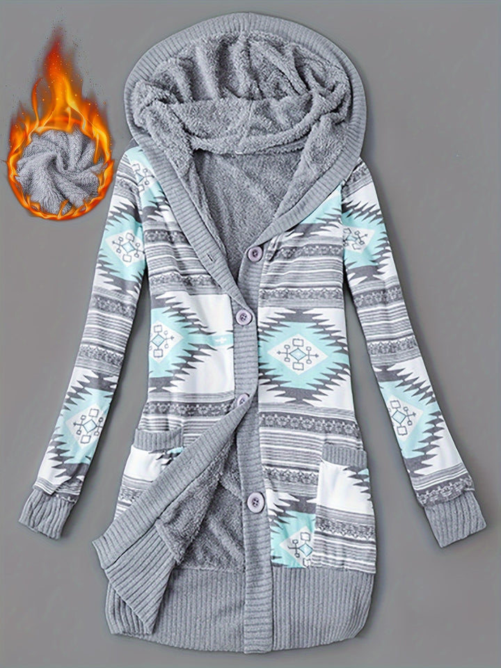 Lässiger Damen Cardigan mit Geo-Print